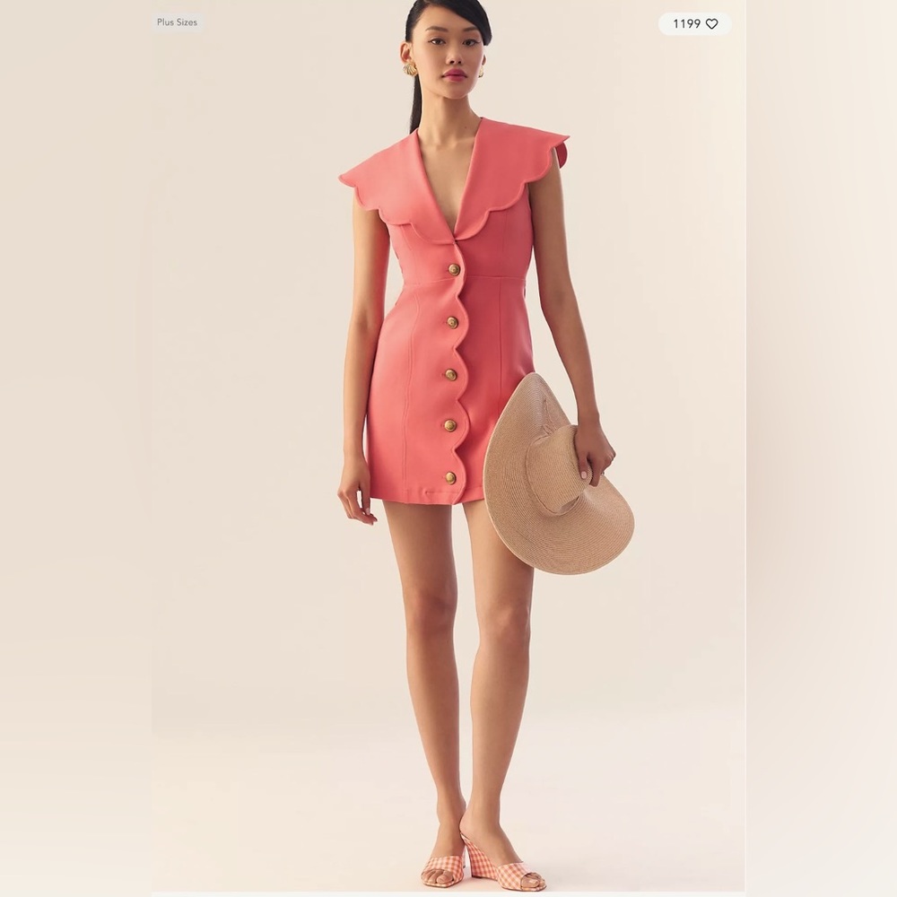 ISO Maeve Scallop Dress in Coral OR White - Picture 4 of 4